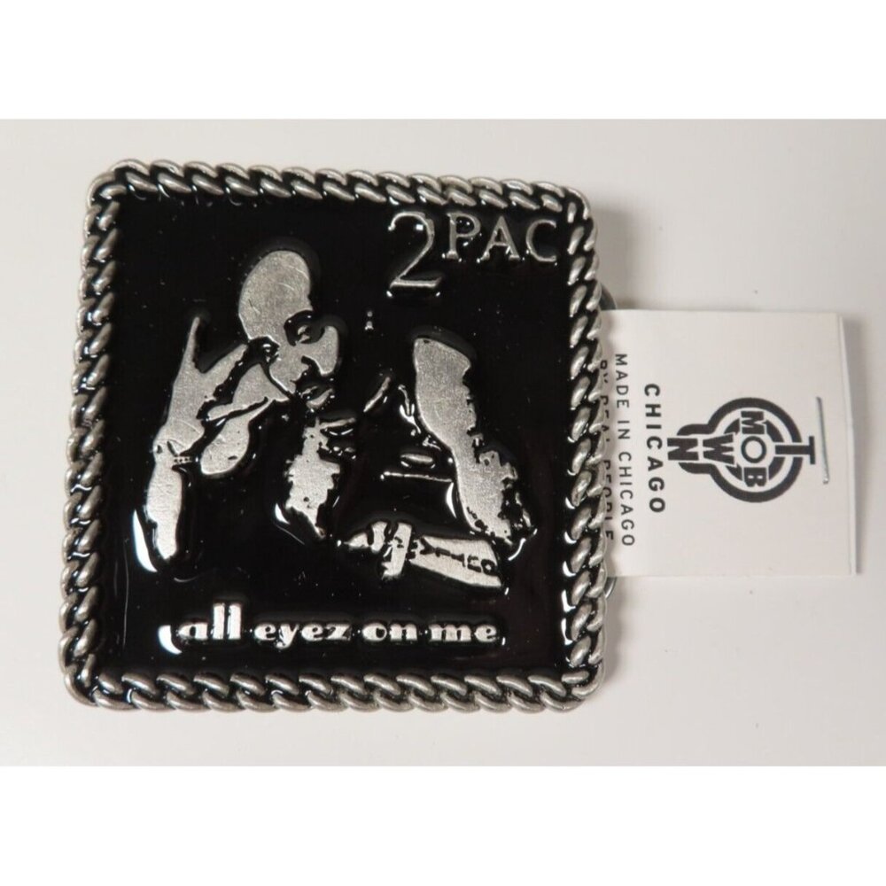 VTG 2Pac all eyez on me Belt Buckle 2005  Made In The USA By Mobtown Chicago